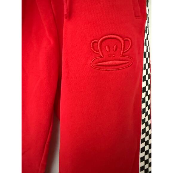Paul Frank Y2K Red Checkered Sides Boyfriend Midrise Sweatpants Loungewear - Picture 4 of 8